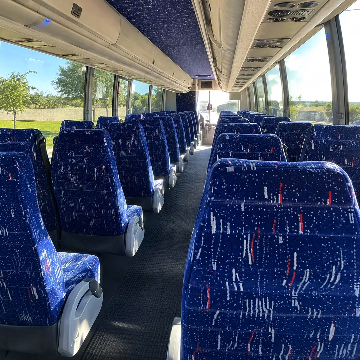 burbank charter bus rental interior